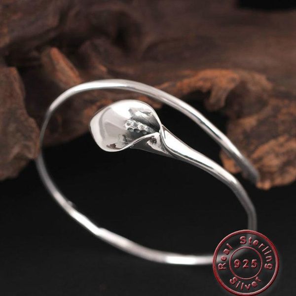 amxiu 925 sterling silver morning glory flower bangle handmade open bangles for women girl gift party bijoux fashion accessories, Black
amxiu 925 sterling silver morning glory flower bangle handmade open bangles for women girl gift party bijoux fashion accessories, Black