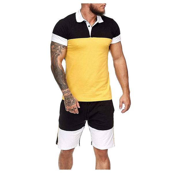 men's tracksuits 2021 fashion color matching summer sports set men beach lapel shirts shorts suit mens casual fitness short-sleeved tee, Gray
men's tracksuits 2021 fashion color matching summer sports set men beach lapel shirts shorts suit mens casual fitness short-sleeved tee, Gray