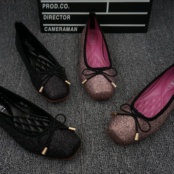 dress shoes glitter paillette ballet flats women bowtie metal decoration square toe moccasins bling pink slip on ballerina lady lll3, Black
dress shoes glitter paillette ballet flats women bowtie metal decoration square toe moccasins bling pink slip on ballerina lady lll3, Black