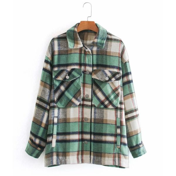 autumn women loose plaid shirts jackets coats long sleeve pockets single breasted female street outerwear plus size 210513, Black;brown
autumn women loose plaid shirts jackets coats long sleeve pockets single breasted female street outerwear plus size 210513, Black;brown