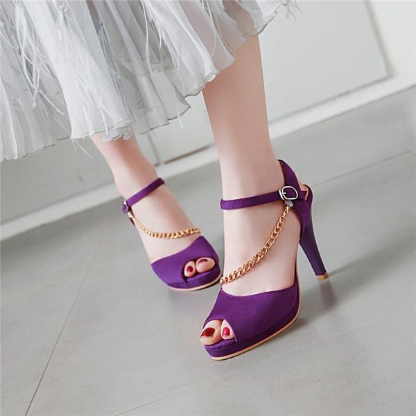 peep toe shoes woman sandals chain cross flock high heels purple black gray summer sandal party plus size
peep toe shoes woman sandals chain cross flock high heels purple black gray summer sandal party plus size