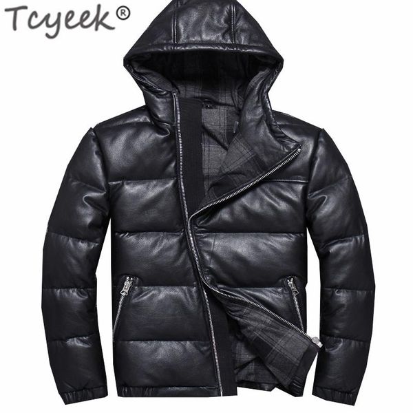 men's leather & faux tcyeek winter genuine jacket men 100% real cow duck down coat male motorcycle jackets coats 2021, Black
men's leather & faux tcyeek winter genuine jacket men 100% real cow duck down coat male motorcycle jackets coats 2021, Black