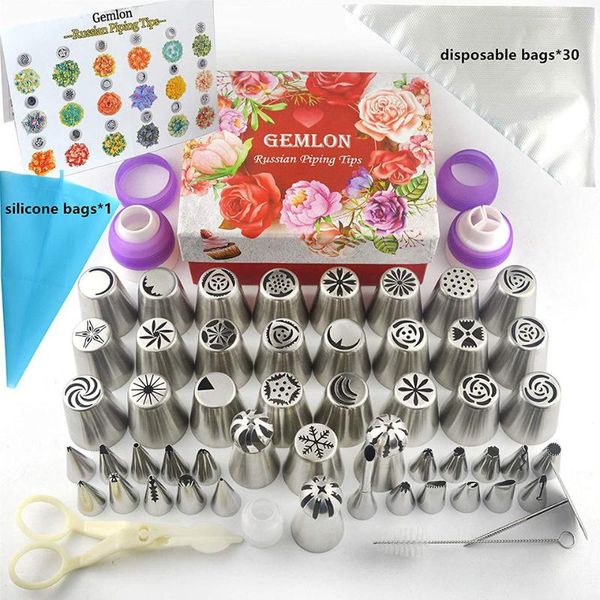 88pcs cake decorating set stainless russian piping tips cream confectionery nozzles scraper pastry bag baking tools for cakes &
88pcs cake decorating set stainless russian piping tips cream confectionery nozzles scraper pastry bag baking tools for cakes &
