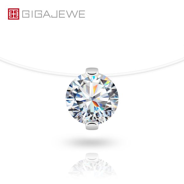gigajewe moissanite christmas necklace 3.0ct 9.0mm vvs1 ef color pendent round cut fish line gmsn-008, Silver
gigajewe moissanite christmas necklace 3.0ct 9.0mm vvs1 ef color pendent round cut fish line gmsn-008, Silver
