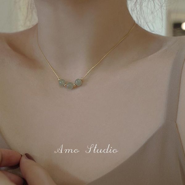 chains amo single hetian jade bead necklace female collarbone chain niche design feeling ins cold atmosphere quality, Silver
chains amo single hetian jade bead necklace female collarbone chain niche design feeling ins cold atmosphere quality, Silver