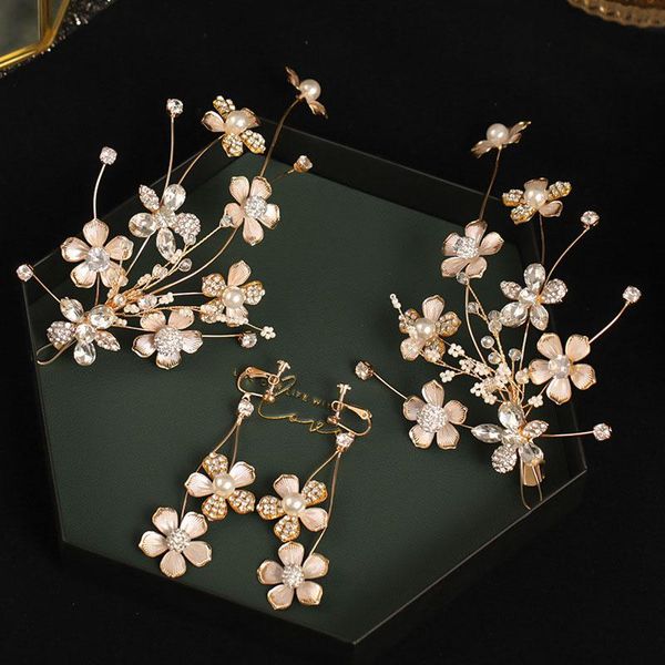 earrings & necklace bridal wedding jewelry sets pearls hairpins clips set fashion flower crystal earring headbands for women forseven, Silver
earrings & necklace bridal wedding jewelry sets pearls hairpins clips set fashion flower crystal earring headbands for women forseven, Silver