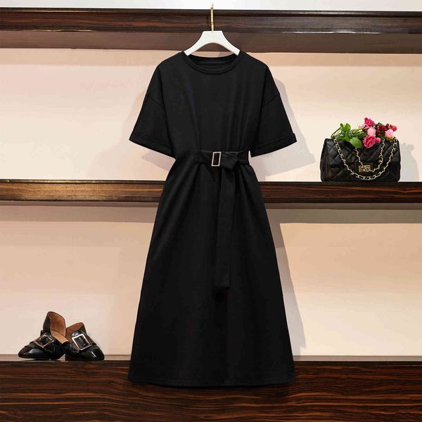 dress casual solid color female wearing enlargement short sleeves summer robes dressed in korean style bow-up strapped waistband, Black;gray
dress casual solid color female wearing enlargement short sleeves summer robes dressed in korean style bow-up strapped waistband, Black;gray