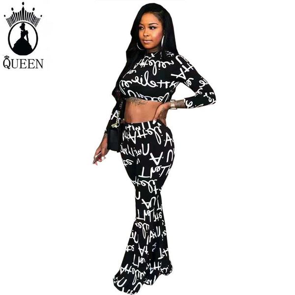 two piece dress 2 set women long sleeve crop and flare pant sets 2021 fashion elegant bodycon letter print pants suit, White
two piece dress 2 set women long sleeve crop and flare pant sets 2021 fashion elegant bodycon letter print pants suit, White