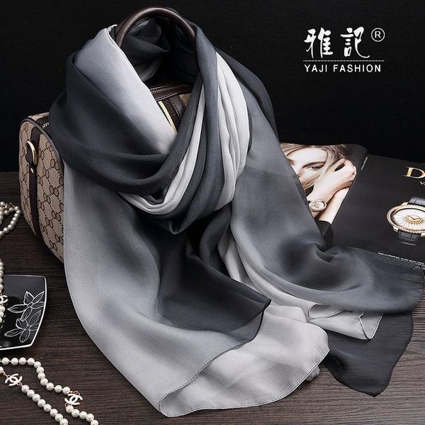 scarves black gradient silk scarf women beach covering female hangzhou 100% long large shawl spring autumn winter, Blue;gray
scarves black gradient silk scarf women beach covering female hangzhou 100% long large shawl spring autumn winter, Blue;gray