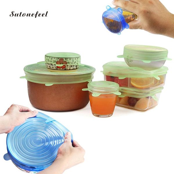 food savers & storage containers 6pcs reusable silicone stretch lids for bowl mug to keep fresh wrap pot lid vacuum cover sers
food savers & storage containers 6pcs reusable silicone stretch lids for bowl mug to keep fresh wrap pot lid vacuum cover sers