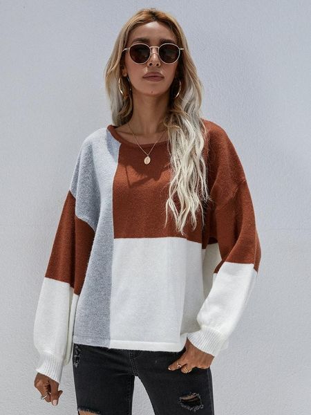 women's sweaters loose knitted sweater women autumn winter o-neck back tie color matching pullover casual patchwork jersey oversize muj, White;black
women's sweaters loose knitted sweater women autumn winter o-neck back tie color matching pullover casual patchwork jersey oversize muj, White;black