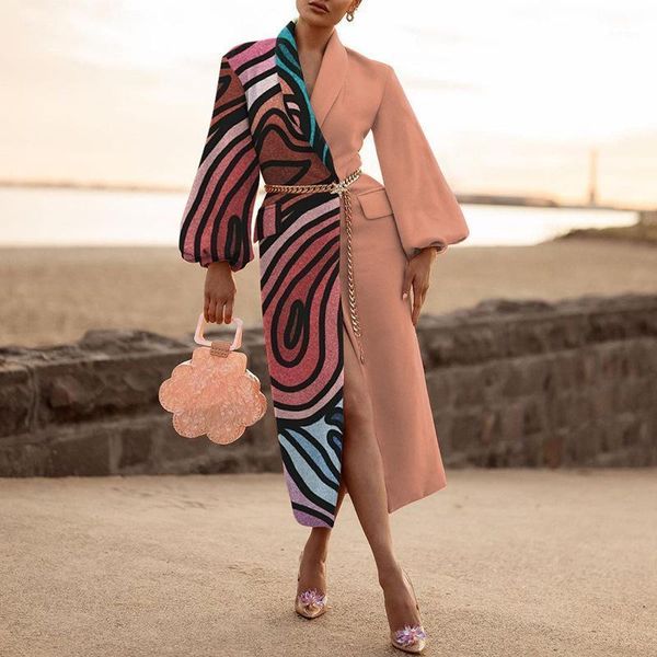 women's wool & blends autumn winter printed woolen coat women elegant turn-down collar cardigan jacket lady lantern sleeve pocket long, Black
women's wool & blends autumn winter printed woolen coat women elegant turn-down collar cardigan jacket lady lantern sleeve pocket long, Black