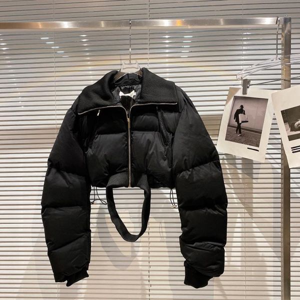 women's down & parkas high street est 2021 winter designer jacket loose style zipper short parka, Black
women's down & parkas high street est 2021 winter designer jacket loose style zipper short parka, Black