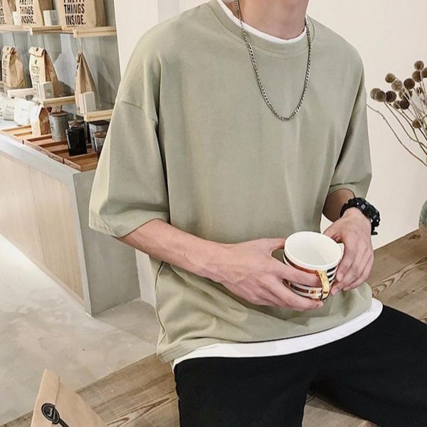 spring summer solid short sleeve t-shirts men round neck loose patchwork blouse t-shirt tee comfortable, White;black
spring summer solid short sleeve t-shirts men round neck loose patchwork blouse t-shirt tee comfortable, White;black
