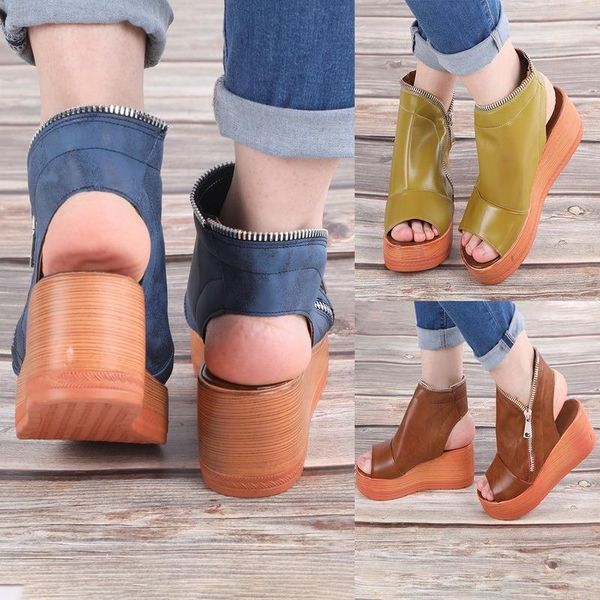 sandals women summer mid heels wedges shoes ladies vintage pu leather plus size sandalias peep toe zipper female 2021, Black
sandals women summer mid heels wedges shoes ladies vintage pu leather plus size sandalias peep toe zipper female 2021, Black