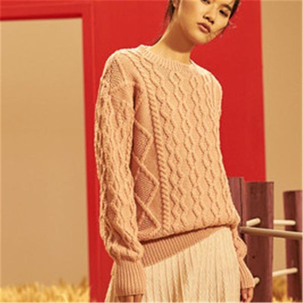 women's sweaters 100% hand made pure wool knit women streetwear loose oneck twisted pullover sweater one&over size, White;black
women's sweaters 100% hand made pure wool knit women streetwear loose oneck twisted pullover sweater one&over size, White;black