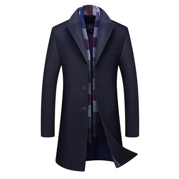 men's wool & blends winter coat 2021 fashion middle long scarf collar cotton-padded thick warm woolen male trench overcoat, Black
men's wool & blends winter coat 2021 fashion middle long scarf collar cotton-padded thick warm woolen male trench overcoat, Black