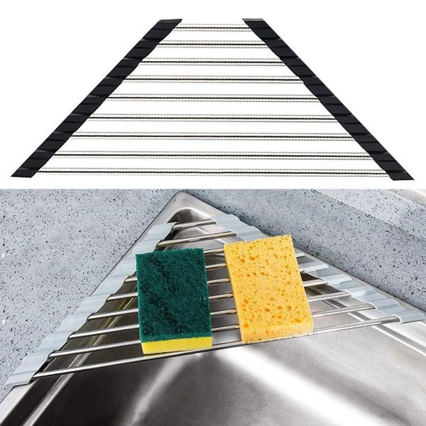 kitchen storage & organization triangle dish drying rack for sink corner roll up caddy sponge holder foldable stainless steel drainer access
kitchen storage & organization triangle dish drying rack for sink corner roll up caddy sponge holder foldable stainless steel drainer access