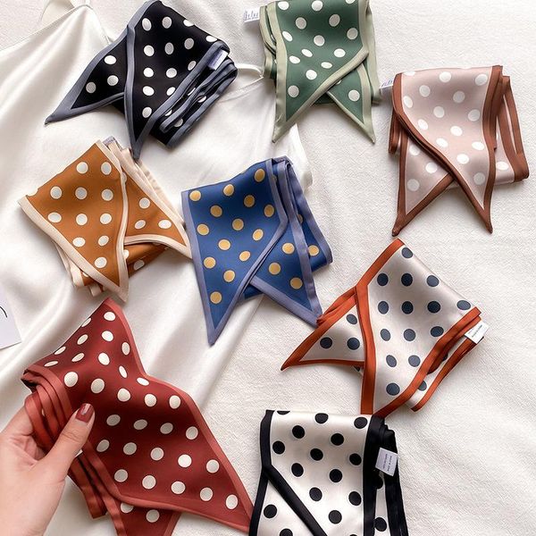 scarves 8 colors female spain silk neck scarf luxury polka dot hair tie foulard head band shawls and wraps neckerchief, Blue;gray
scarves 8 colors female spain silk neck scarf luxury polka dot hair tie foulard head band shawls and wraps neckerchief, Blue;gray