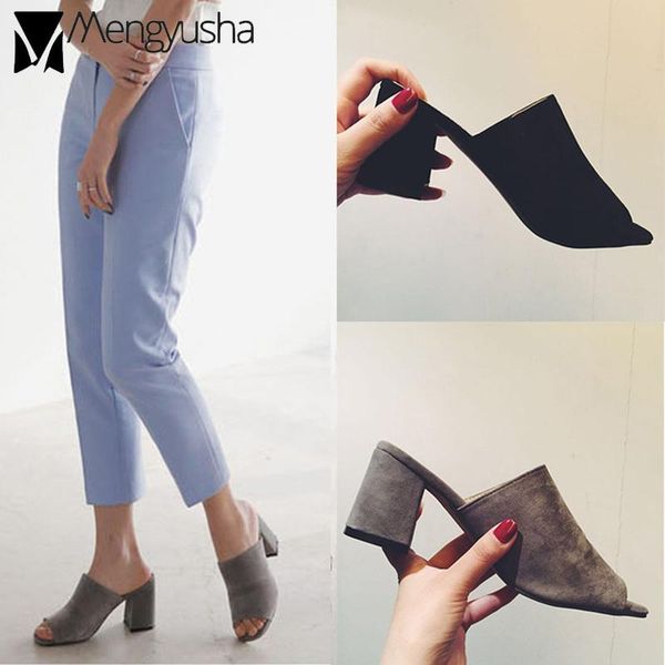 korean summer fish-mouth flock slippers woman chunky high heels sandals 2021 mules shoes slip on flipflops slides pantufla, Black
korean summer fish-mouth flock slippers woman chunky high heels sandals 2021 mules shoes slip on flipflops slides pantufla, Black