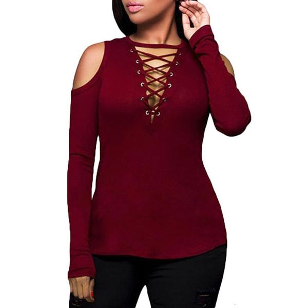 feitong plus size womens t shirts causal strapless lace up cross neck bandage long sleeve tee shirt femme camisetas mujer, White
feitong plus size womens t shirts causal strapless lace up cross neck bandage long sleeve tee shirt femme camisetas mujer, White