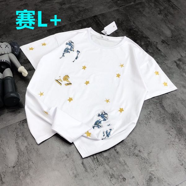 luxury design chaopaisai l + summer embroidery unicorn short sleeve loose casual round neck cotton women's t-shirt, White
luxury design chaopaisai l + summer embroidery unicorn short sleeve loose casual round neck cotton women's t-shirt, White