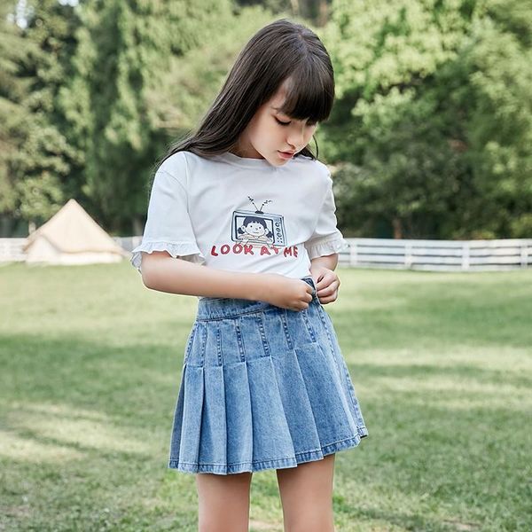 children's denim shorts girls elastic waist jeans with pockets summer casual active pleated short panst kids clothing 5 - 14y, Black
children's denim shorts girls elastic waist jeans with pockets summer casual active pleated short panst kids clothing 5 - 14y, Black