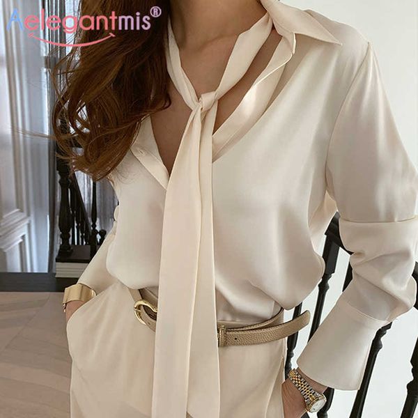 aelegantmis lace up design women satin solid shirt blouse lady long sleeve elegant loose female blouses summer blusas 210607, White
aelegantmis lace up design women satin solid shirt blouse lady long sleeve elegant loose female blouses summer blusas 210607, White