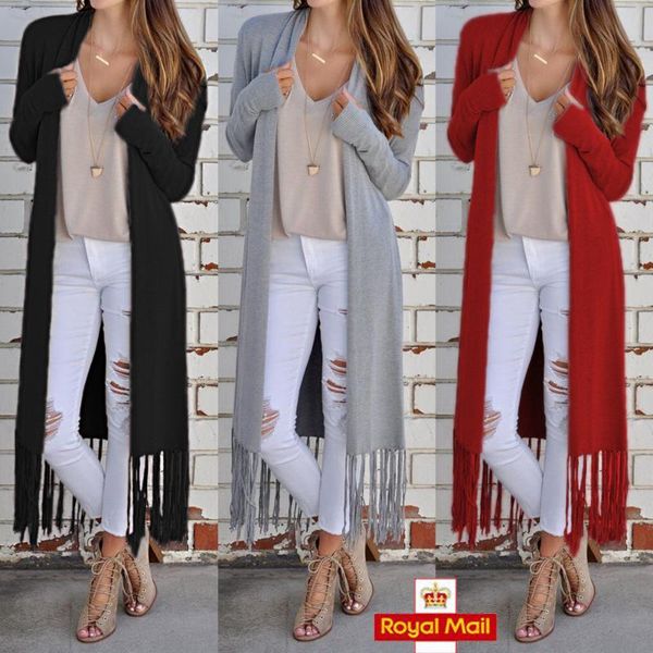 women's jackets spring autumn ladies women casual long sleeve tassel coat open stitch full length solid warm maxi cardigan jacket, Black;brown
women's jackets spring autumn ladies women casual long sleeve tassel coat open stitch full length solid warm maxi cardigan jacket, Black;brown