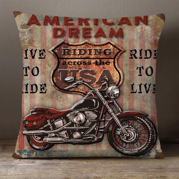 cushion/decorative pillow vintage american style muscle motorcycle club art cushion cover retro classic motorbike poster linen throw case 45 
cushion/decorative pillow vintage american style muscle motorcycle club art cushion cover retro classic motorbike poster linen throw case 45