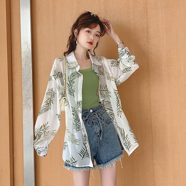 women 2021 summer turn-down collar long sleeve chiffon casual blouses female slim elegant thin print shirts women's &, White
women 2021 summer turn-down collar long sleeve chiffon casual blouses female slim elegant thin print shirts women's &, White