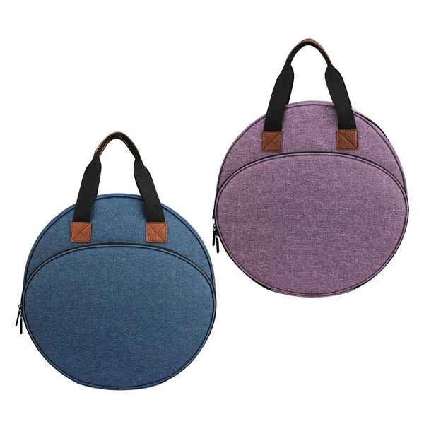 storage bags portable round embroidery tote bag with web pocket needle organizer