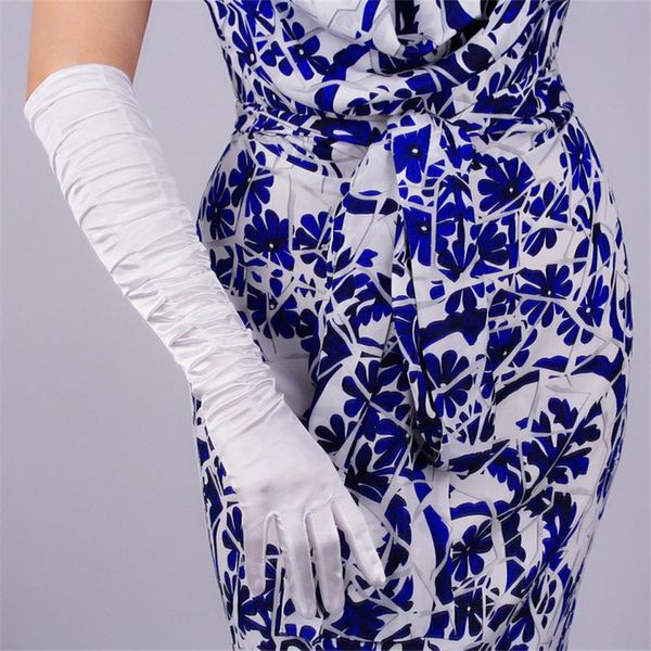 five fingers gloves silk satin 50cm pleated elasticity mercerized white long section over elbow female for bride marriage, Blue;gray
five fingers gloves silk satin 50cm pleated elasticity mercerized white long section over elbow female for bride marriage, Blue;gray
