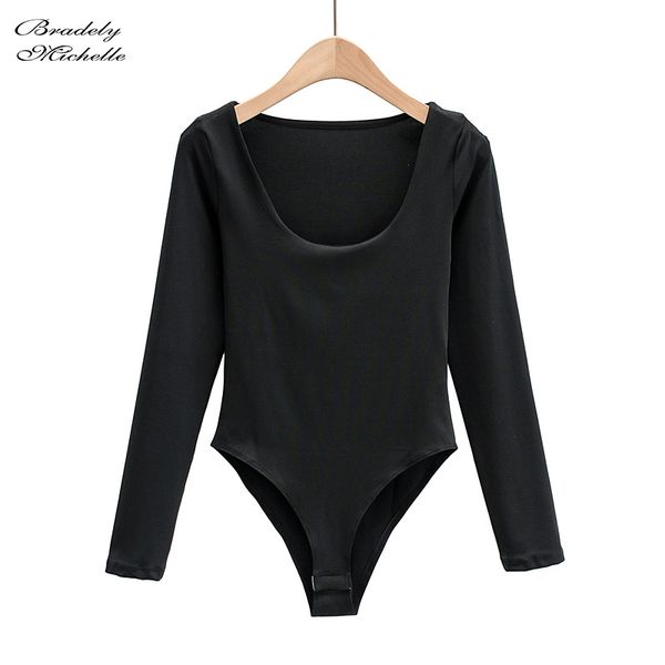 bradely michelle 2021 winter autumn women casual long-sleeve deep o-neck bodysuits female rompers, Black;white
bradely michelle 2021 winter autumn women casual long-sleeve deep o-neck bodysuits female rompers, Black;white