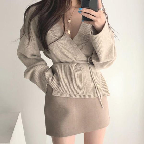 women's knits & tees v-neck bandage sweater cardigan simple loose solid color korean style elegant knit all match autumn 2021 pull fem, White
women's knits & tees v-neck bandage sweater cardigan simple loose solid color korean style elegant knit all match autumn 2021 pull fem, White