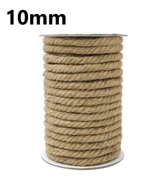 10mm thick natural jute rope heavy duty twine twisted cord macrame string diy craft handmade wedding home decoration yarn, Black;white
10mm thick natural jute rope heavy duty twine twisted cord macrame string diy craft handmade wedding home decoration yarn, Black;white