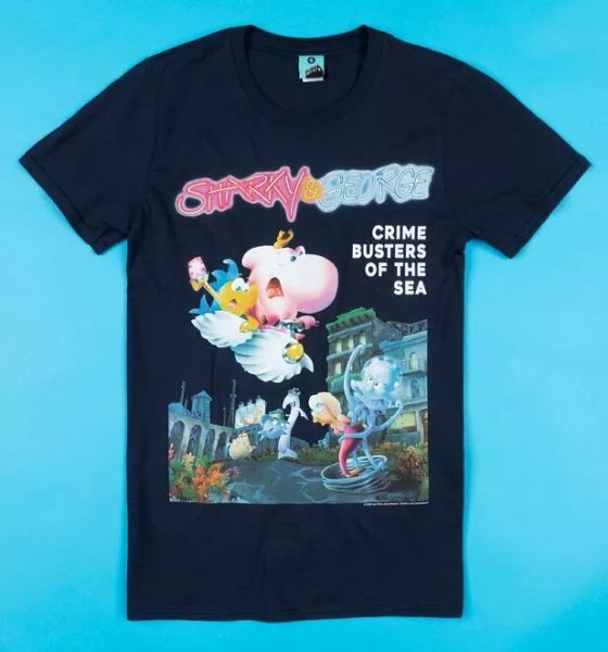 official sharky and george rescue mission navy t-shirt, White;black 
official sharky and george rescue mission navy t-shirt, White;black