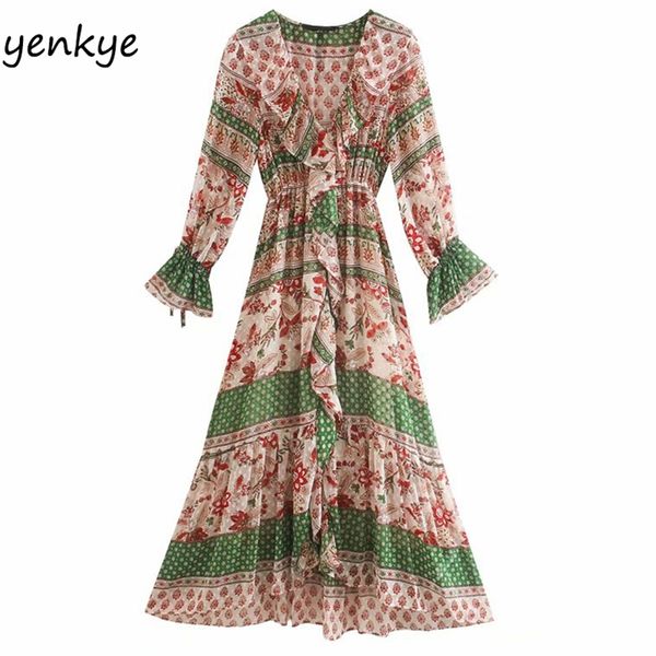 multicolor floral print dress women v neck long sleeve elegant ruffle female a-line summer chiffon boho vestido 210514, Black;gray
multicolor floral print dress women v neck long sleeve elegant ruffle female a-line summer chiffon boho vestido 210514, Black;gray