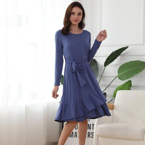 casual dresses 2021 spring round neck long sleeve solid color cotton chiffon loose big size dress women fashion tide summer, Black;gray
casual dresses 2021 spring round neck long sleeve solid color cotton chiffon loose big size dress women fashion tide summer, Black;gray