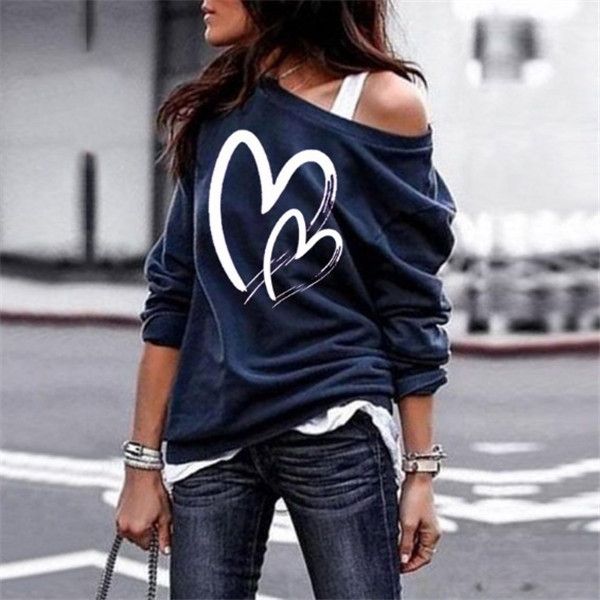 women's hoodies & sweatshirts heart printed yskkt pullover sweater long sleeve one shoulder autumn winter sweat woman casual top, Black
women's hoodies & sweatshirts heart printed yskkt pullover sweater long sleeve one shoulder autumn winter sweat woman casual top, Black
