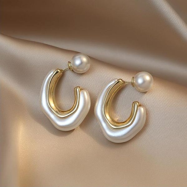 hoop & huggie earrings for women pearly luster slab pearl anomaly c korean fashion exquisite unusual jewelry gift, Golden;silver
hoop & huggie earrings for women pearly luster slab pearl anomaly c korean fashion exquisite unusual jewelry gift, Golden;silver