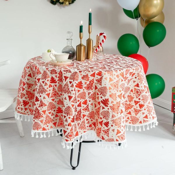 table cloth american style round tablecloth green christmas tree printed white tassel splicing linen cotton washable do not fade
table cloth american style round tablecloth green christmas tree printed white tassel splicing linen cotton washable do not fade
