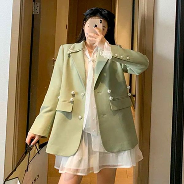 women's suits & blazers spring autumn women high street beading notched single breasted blaze office lady solid green long sleeve suit, White;black
women's suits & blazers spring autumn women high street beading notched single breasted blaze office lady solid green long sleeve suit, White;black