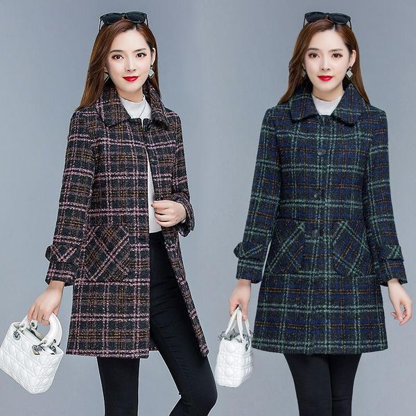 women's wool & blends autumn winter korean overcoat women vintage woolen loose coats female single breasted turn-down collar y906, Black
women's wool & blends autumn winter korean overcoat women vintage woolen loose coats female single breasted turn-down collar y906, Black