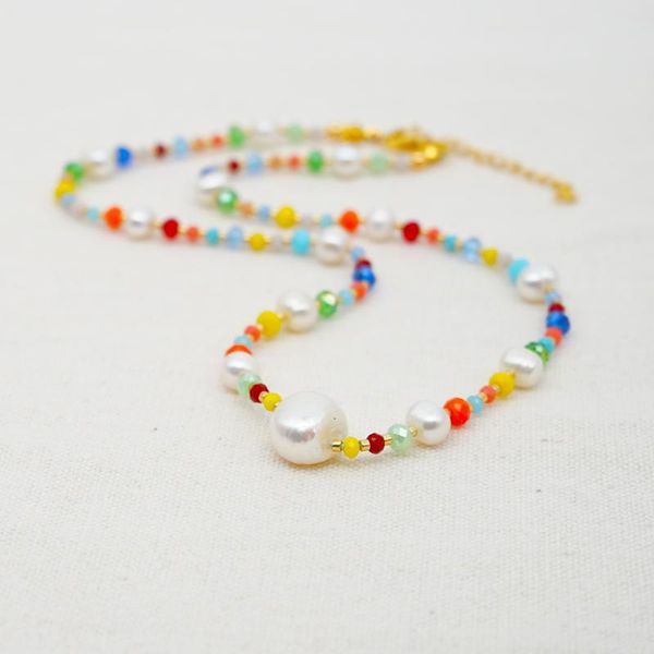 chains trend colorful crystal beads pearls necklace for woman handmade natural pearl women's jewerly wedding, Silver
chains trend colorful crystal beads pearls necklace for woman handmade natural pearl women's jewerly wedding, Silver