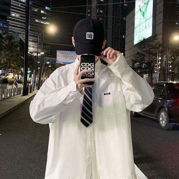 men's casual shirts striped tie shirt male korean style trend loose college solid color autumn long-sleeved dk, White;black
men's casual shirts striped tie shirt male korean style trend loose college solid color autumn long-sleeved dk, White;black