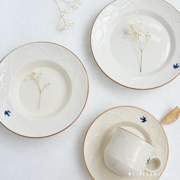 dishes & plates apanese simple temperament matte relief pattern swallow ceramic household tableware cups and saucers set mug breakfast plate
dishes & plates apanese simple temperament matte relief pattern swallow ceramic household tableware cups and saucers set mug breakfast plate