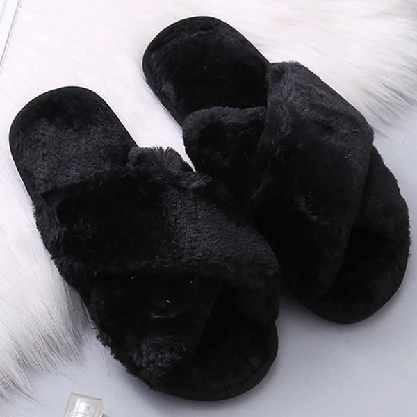 slippers winter women fur non slip wear resistant indoor shoes for female soft velvet plush house, Black
slippers winter women fur non slip wear resistant indoor shoes for female soft velvet plush house, Black