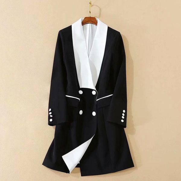casual dresses est nice runway dress women's color block shawl collar long sleeve blazer, Black;gray
casual dresses est nice runway dress women's color block shawl collar long sleeve blazer, Black;gray