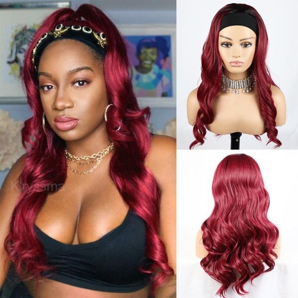 synthetic wigs dark burgundy red color wig body wave long hair headband glueless 1b/99j for women girls' daily cosplay wear, Black
synthetic wigs dark burgundy red color wig body wave long hair headband glueless 1b/99j for women girls' daily cosplay wear, Black